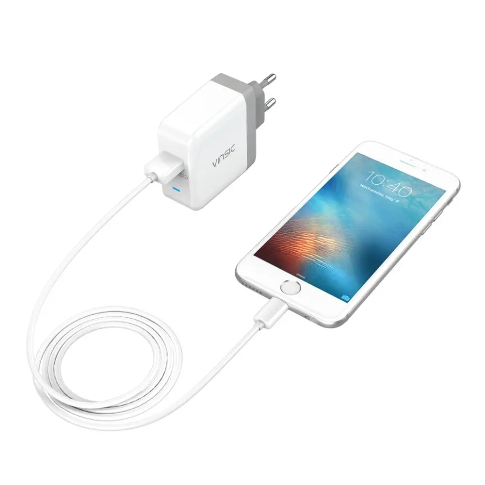 VINSIC USB зарядное устройство quick charge 3 0 для iPhone X 8 7 iPad быстрое настенное Samsung S9 Xiaomi mi