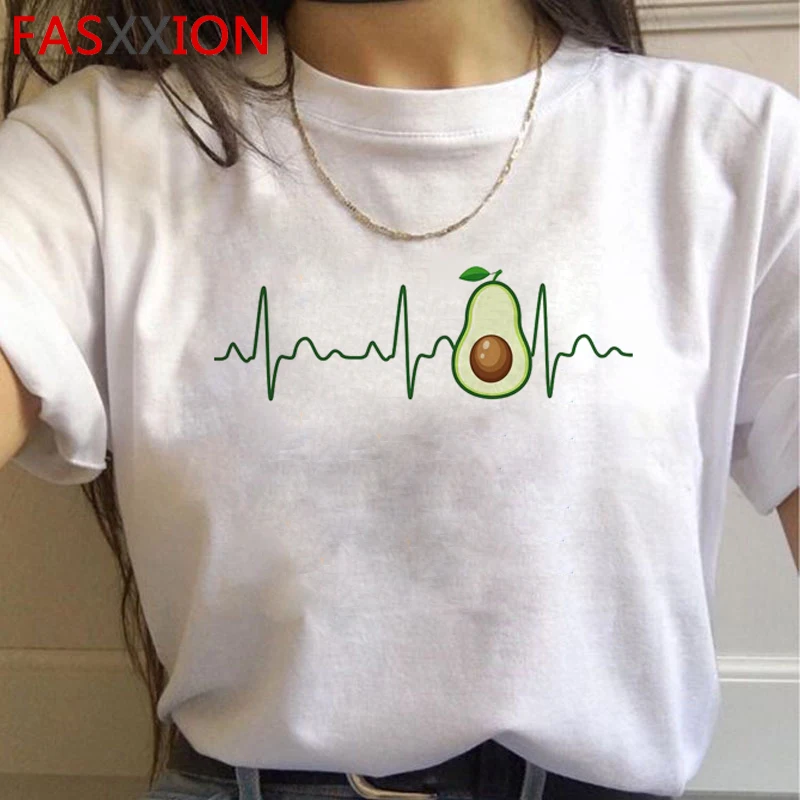 Kawaii авокадо Забавный мультфильм футболки для женщин Harajuku Ullzang 90s футболка Графический милый гранж футболка корейский стиль Топ Тройники женские