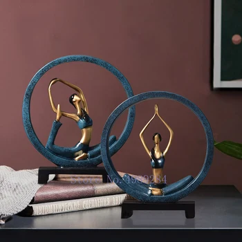 

Modern Resin Abstract Character Sculpture Woman Yoga Modern Home Desktop Crafts Furnishings Decoration Figurines Accessories