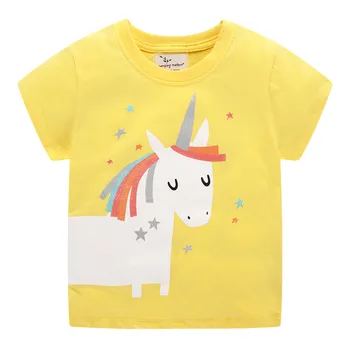 

Jumping meters 100% Cotton Girls Unicorn Tees for Summer Baby Clothes Hot Selling 2020 Children T shirts Toddler Animal Cute Top