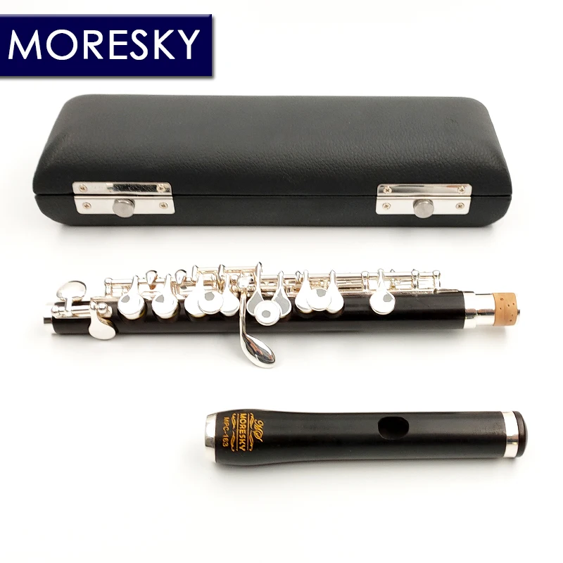 Ebony Piccolo C Key Cupronickel Half-size Flute Silver Plated Body Material Ebony MPC-163 piccolo accessories,c key flute,flute instrument