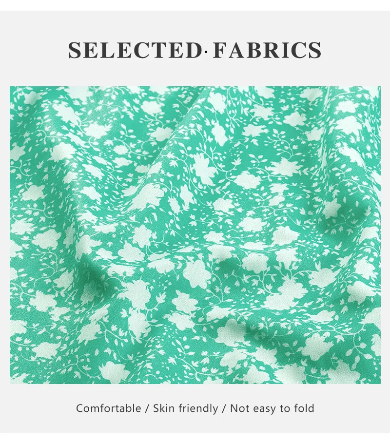 Women Short Sleeve Floral Mini Dress Casual Green Print Puff Sleeve Dresses Summer 2021 Ladies Sexy V Neck Button Beach Dress