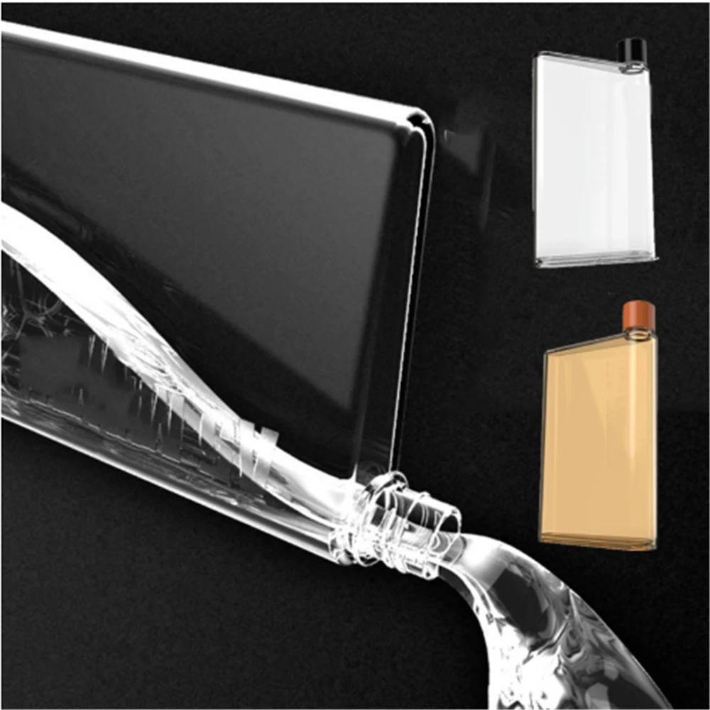 420ML Paper Cup Botlte Flat Water Bottle Bpa Free Clear Book Sports water cup notebook paper flat A4 A6 Portable Pad Flat Drinks