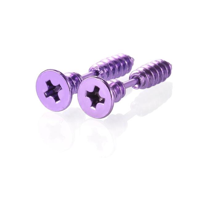 Screw Punk Earrings Men Stainless Steel Unisex Punk Stud Earring Rock Gothic Fake Ear Plug Cheater Piercing Helix Jewelry