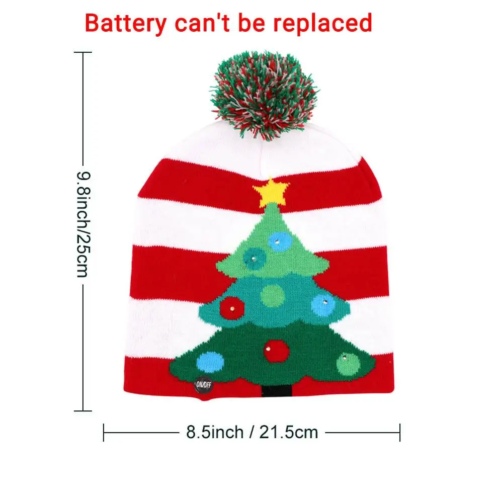 Теплый светодиодный Рождественский головной убор для детей и взрослых, уродливый свитер, Рождественский Санта-светильник, вязаная шапка, Рождественская шапка для рождественской вечеринки - Цвет: B