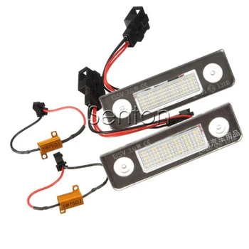 

1Pair Car LED number License Plate Light 12V White SMD LED canbus lamp Car Styling For Volkswagen Skoda Octavia 1Z Roomster 5J