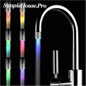 

7 Color LED Light Water Faucet Tap Heads RGB Glow LED Shower Stream Bathroom Shower faucet 7 Color Changing