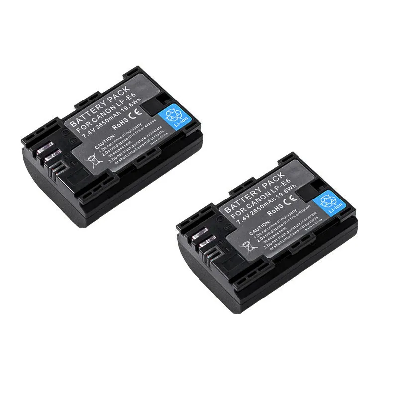 7,4 v 2650mah батарея LP-E6 LP-E6N LP E6 E6N Камера Батарея для Canon LP-E6 EOS 5DS 5D Mark II Mark III 6D 7D 60D 60Da 70D 80D
