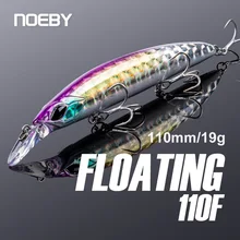 Noeby-señuelo de pesca Jerkbait Minnow, 110mm, 19g, flotante, Wobbler, cebos duros artificiales de fundición larga para pesca de trucha, lubina