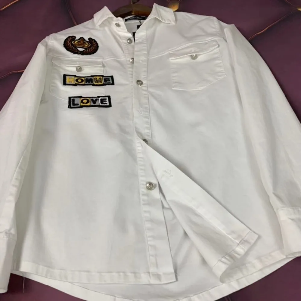 

2020 New Fashion Arrival 19ss Royal Crown Letter Embroidery Luxury Shirt For Men Designer Clothing Cotton Brand Long Famous