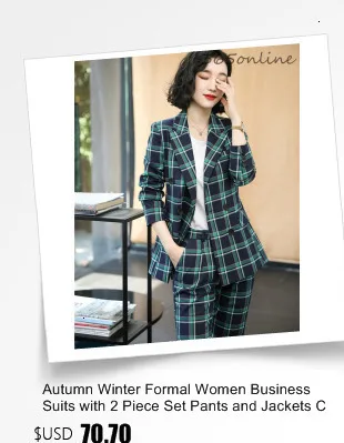Высокое качество ткань 2018 осень зима бизнес костюмы с куртки и брюки для девочек для женщин блейзеры для офиса наборы ухода за кожей