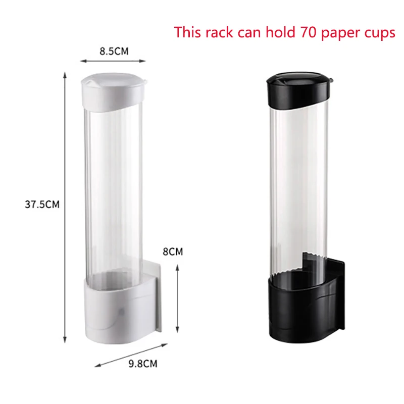 Cup Storage Holder Paper Cup Dispenser Disposable Paper Cups Dispenser Plastic Cup Holder for Water Dispenser Wall Mounted Automatic Cup Storage Rack Cups Container
