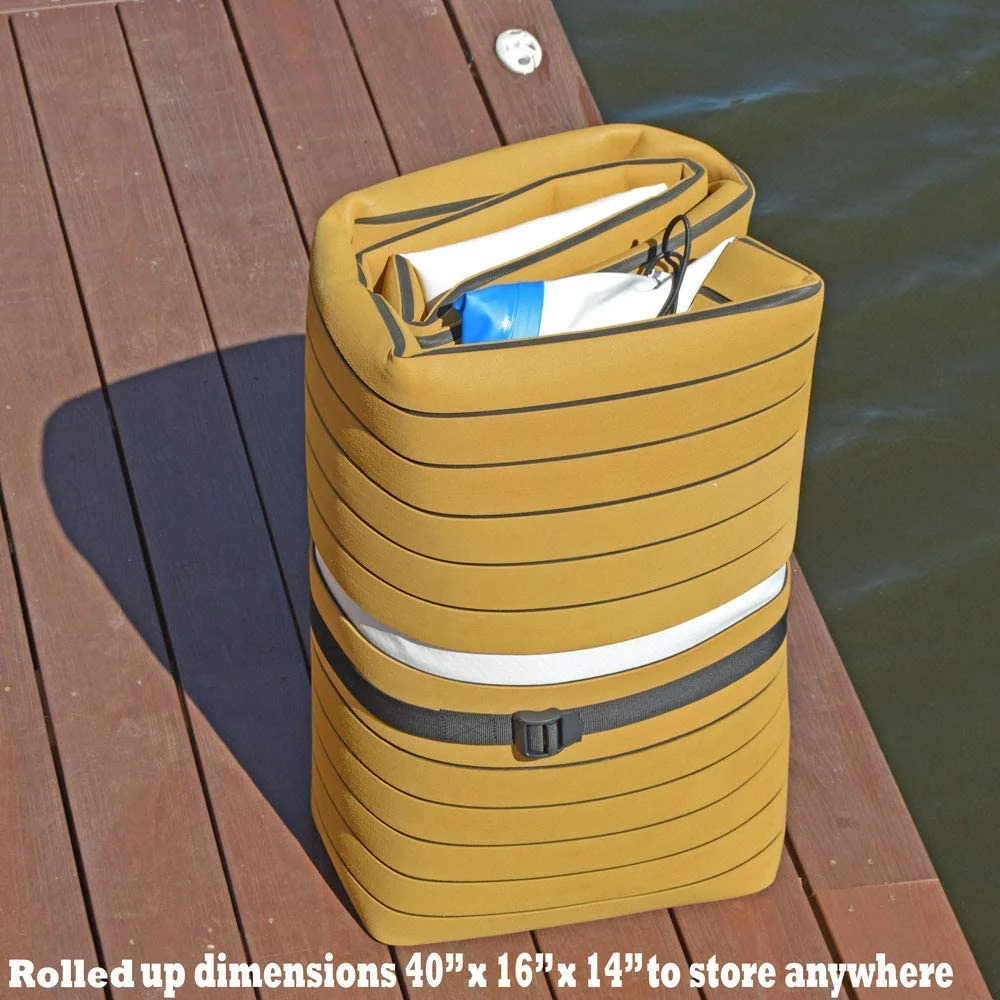 Drop Stitch PVC Inflatable Swim Platform Boat Floating Dock With Steel Ladder water floating platform Mat for sale 4