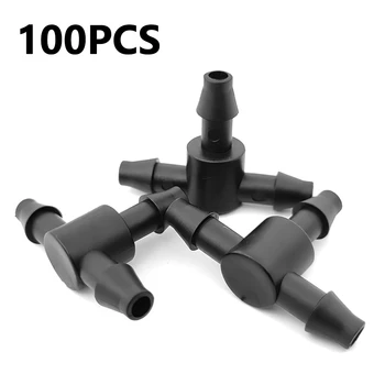 

100PCS Garden Irrigation Connectors Barbed Single Double Tee Elbow Drip Arrow Cross Coupling Watering Fitting For 3/5 4/7mm Hose