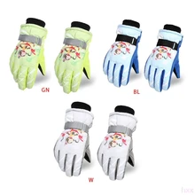 Новые детские водонепроницаемые перчатки для катания на лыжах и сноуборде Милая мультяшная обезьянка с принтом плюшевая подкладка зимний теплый непродуваемый противоскользящие варежки