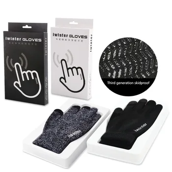 

iwinter Knitting Touch Screen Gloves Outdoor Men's Autumn Winter Gloves Ladies Warm Wool Non-slip Gloves