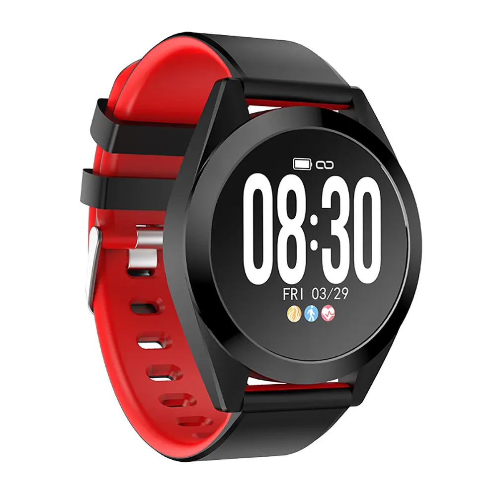 Black border red G50S датчик сердечного ритма шаговый круглый спортивный водонепроницаемый сообщение напоминание о звонке умный Браслет - Цвет: Black border red