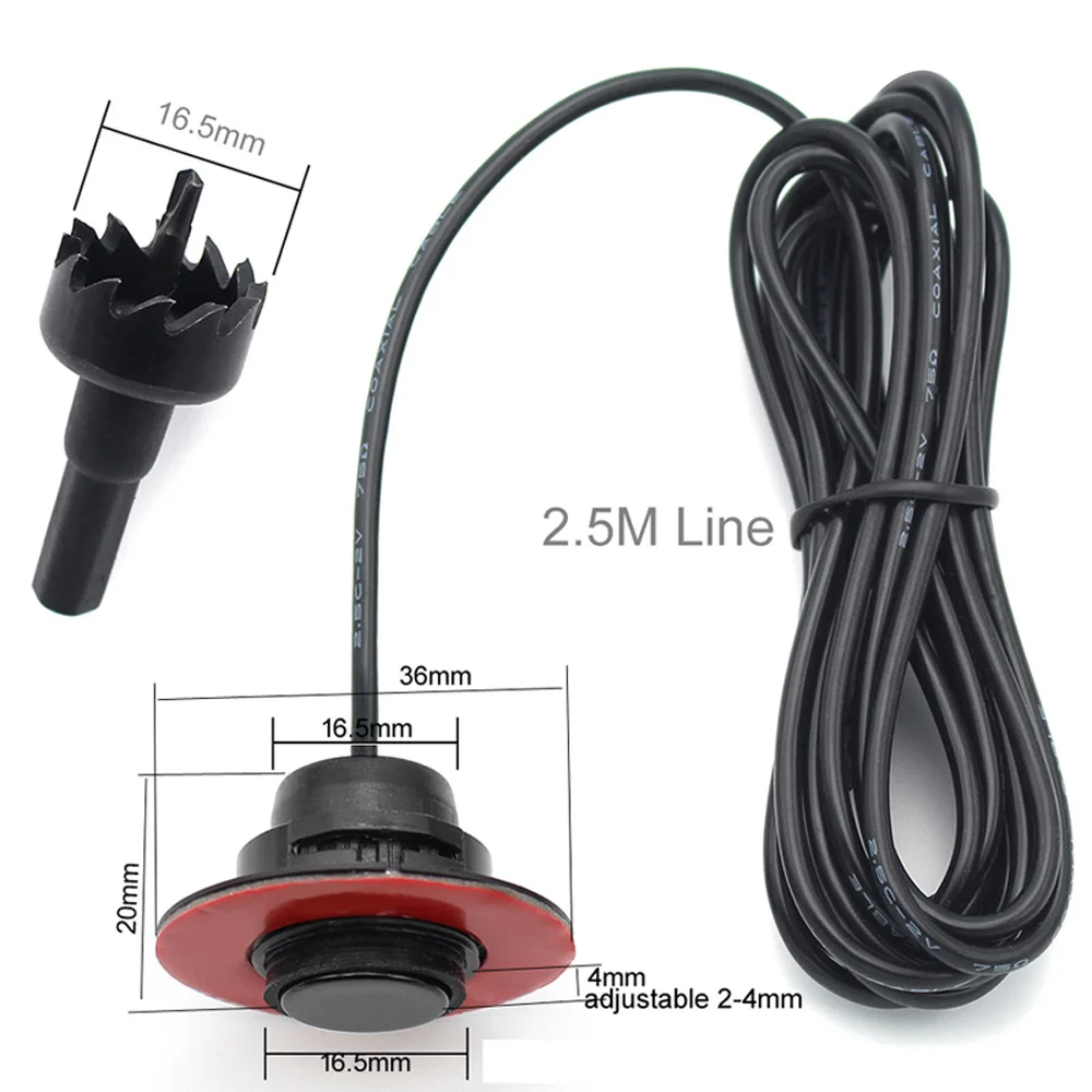 

9~16V DC Adjustable 4x16mm planar embedded sensor Car Parking Sensor dual CPU Reverse Standby BIBI alarm Backup System Kit