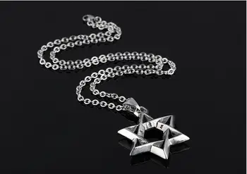 

2020 New Arrival Stainless Steel Pendant Necklaces Fashion Six Star Pendant Long Necklace Chain Jewelry DIY Making For Women Men