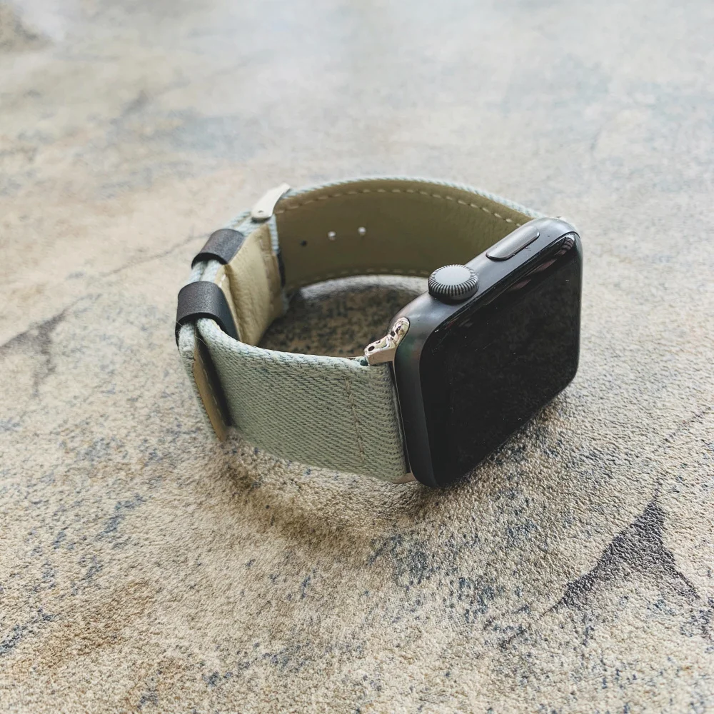 Джинсовый ремешок для часов Apple 38 мм 40 42 44 тканевый кожаный iWatch Series 2 3 4 5|band for apple