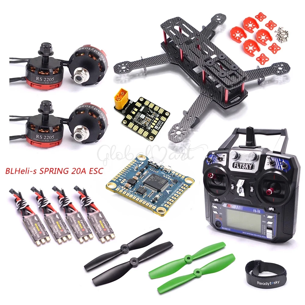 ZMR250 250 Carbon Fiber Frame Kit RS2205 2300KV Motor LittleBee 20A BLHeli_S ESC F4 V3S Plus Flight Control Flysky I6 FPV QAV250