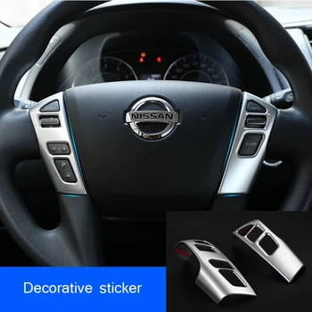 

ABS Chrome For NIssan Patrol Armada Y62 2017 2018 Accessories Auto Steering Wheel Decoration Panel Cover Trim Car Styling 2Pcs
