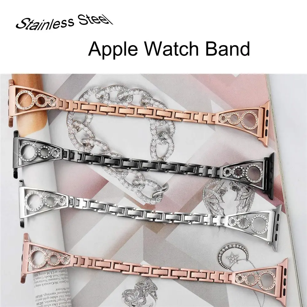 Нержавеющая сталь ремешок на запястье для наручных часов Apple Watch 38/42/40/44 мм легко ремень для регулировки замена аксессуары для наручных часов iWatch, 5 4 3 2 1