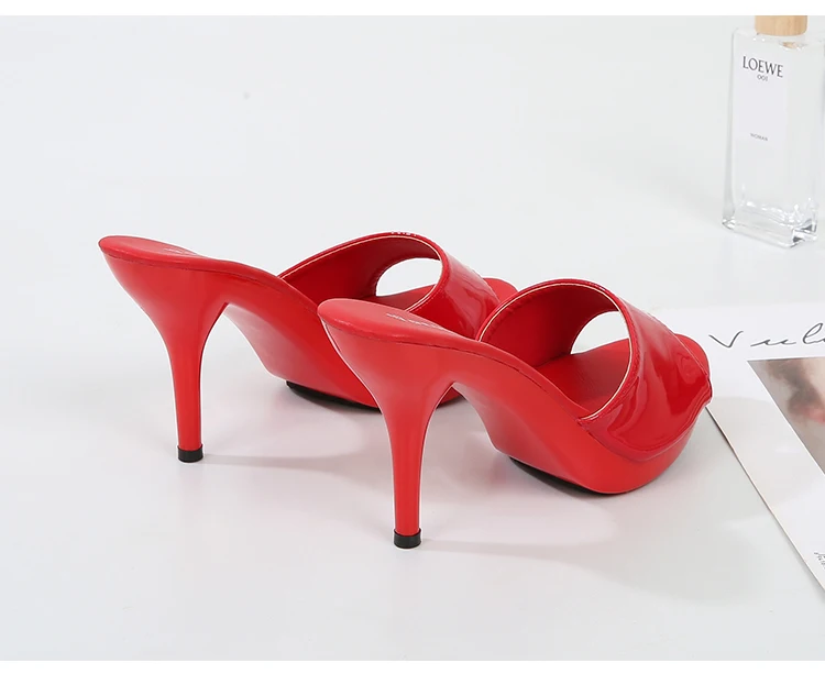 Women Shoes Sandals 2020 Summer Outside Slippers High Heels 9cm sexy High Platform Open Toe Stiletto Ladies Slides Party shoes