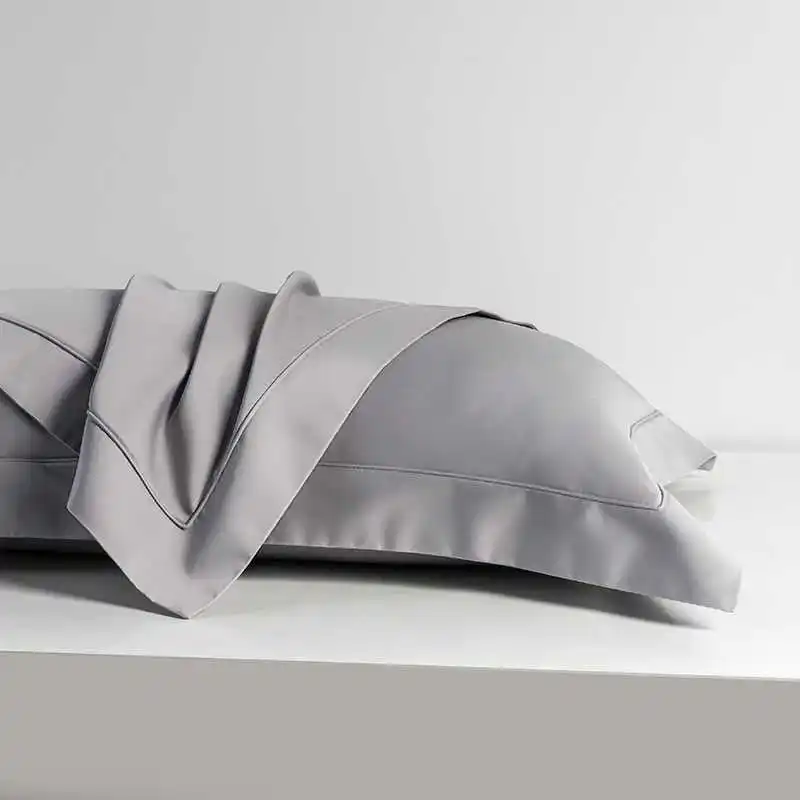 Grey 2 шт. чистой меди современный Стиль Дизайн Подушка Чехол 600TC розовый белый серый и т. д.-лучший Подушка из хлопка с эффектом памяти крышка 9 Цвет Изысканная Подарочная коробка Упаковка - Цвет: Grey