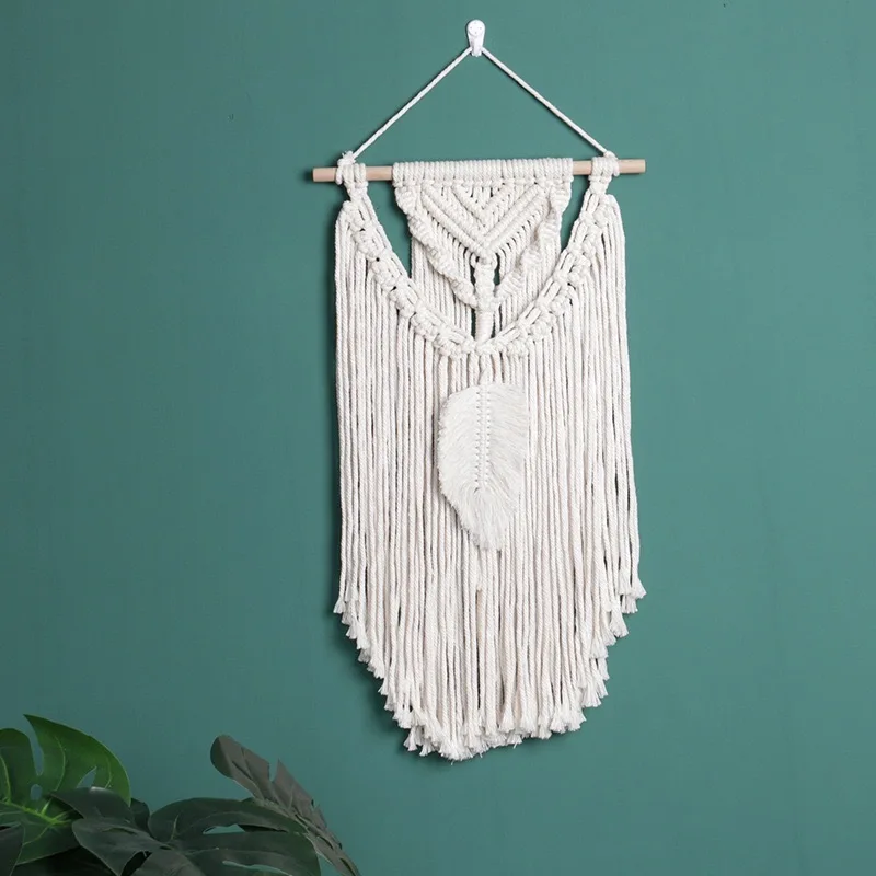 

Hand Macrame Bohemian Wall Hanging Cotton Rope Art Handicrafts Woven Tapestry For Home Living Room Decoration