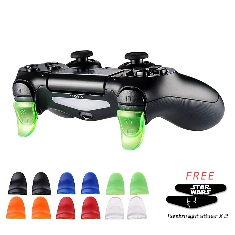 

RETROMAX 2 Pcs Bending L2 R2 Triggers Extender Buttons Kit For PlayStation 4 PS4/PS4 Slim/PS4 Pro Game Controller Accessories