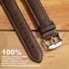 WOCCI Genuine Leather Watch Strap 14mm 16mm 18mm 19mm 20mm 21mm 22mm 24mm Replacement Watch Bands for Women Men Wristwatch ► Photo 3/6