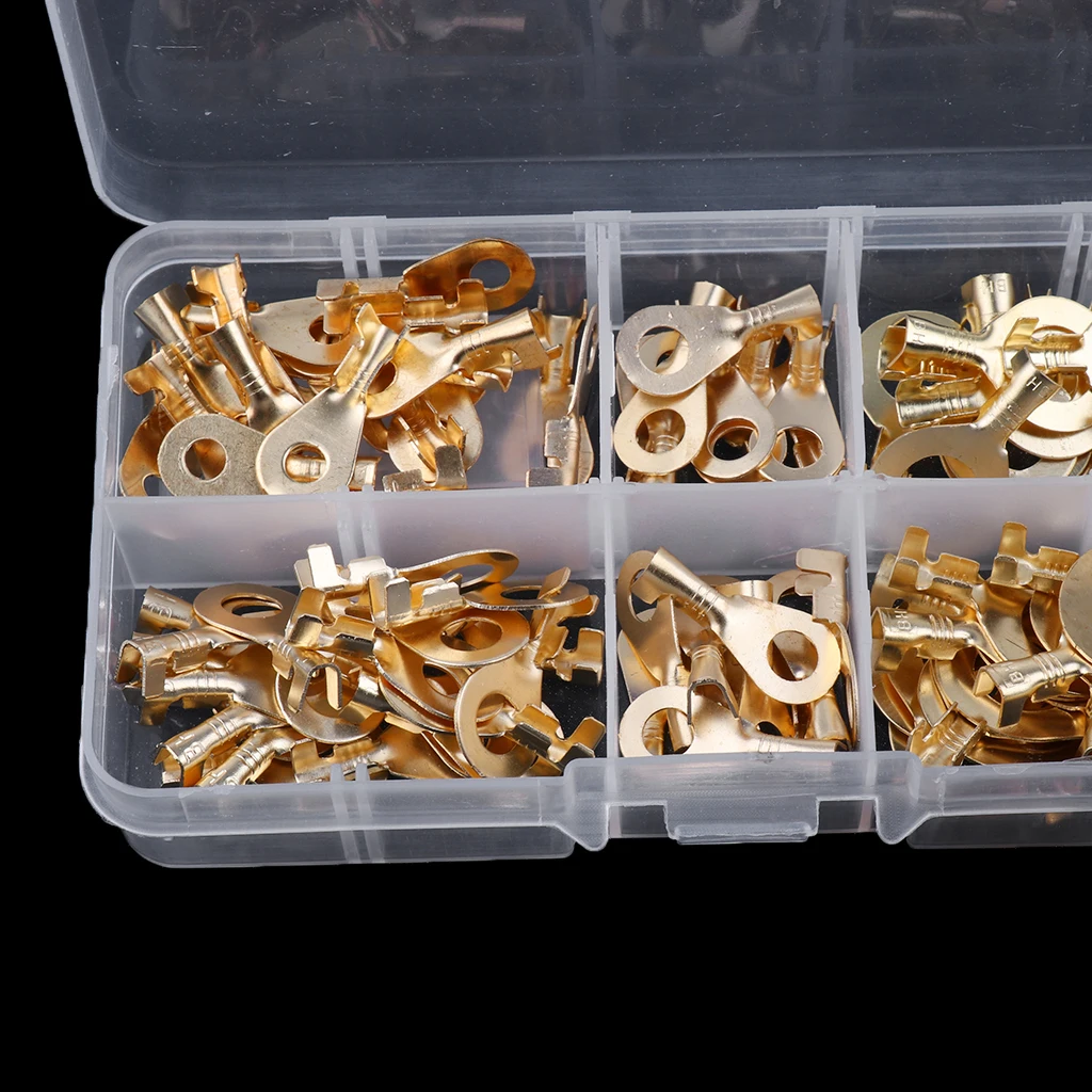 100 Pieces Non-Insulated Ring Fork U-type Female Terminals Cable Wire Connectors