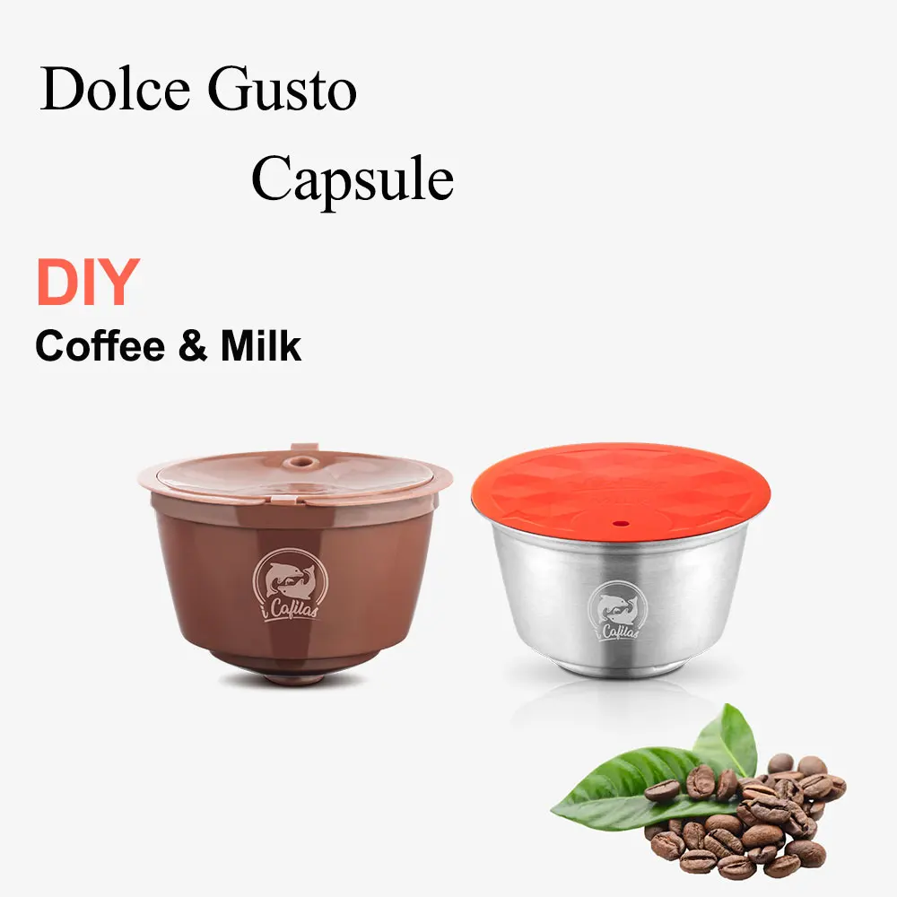 

Reusable Coffee Capsule Nescafe Dolce Gusto Plastic Coffee Filter With Milk Foam Capsule Stainless Steel Dolci Gusto Aeroccino