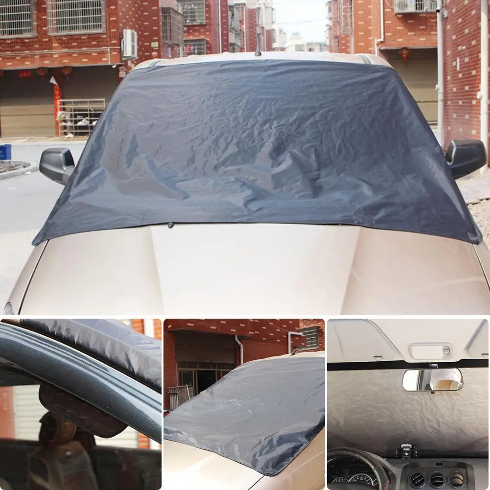 Car Windshield Snow Covers Rear Windshield Cover Black Snow Blocker Ice Frost Wind Dust