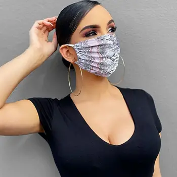 

mascherine colorate Facemask Sexy Leopard Snake Print Flower Mouth Mask PM2.5 Dustproof Washable Protective Face Mask Cover Q4