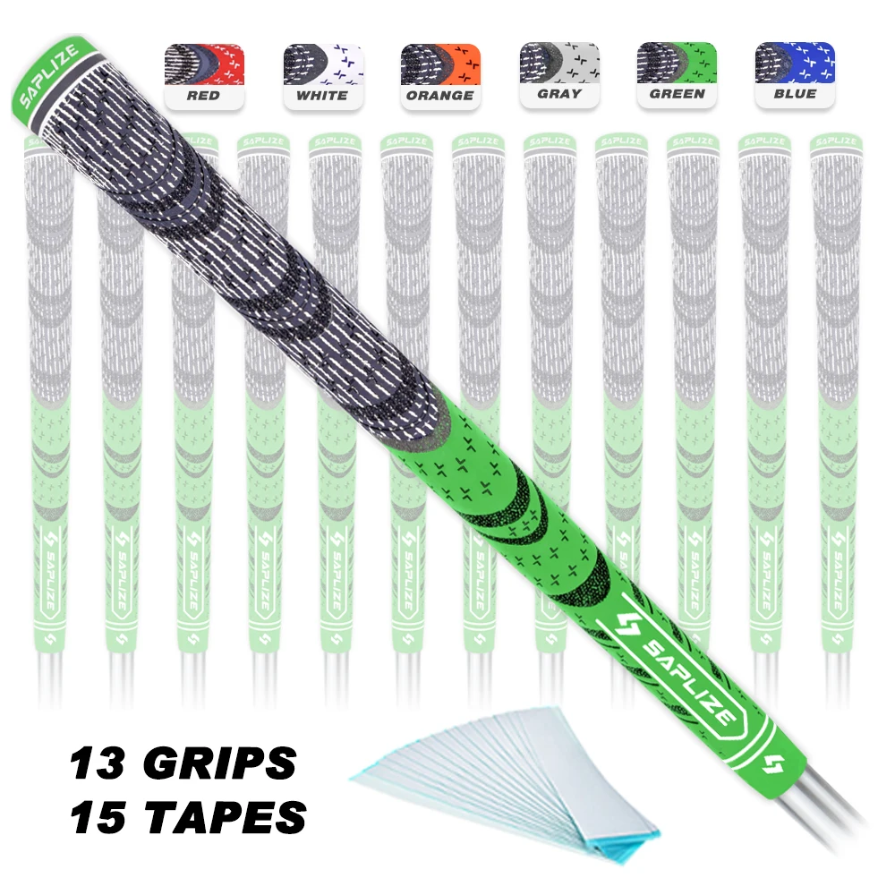 Green 13PC Saplize golf grips среднего размера 60R полный шнур Резиновые Нескользящие ручки для айронов 13 шт./лот - Цвет: Green 13PC