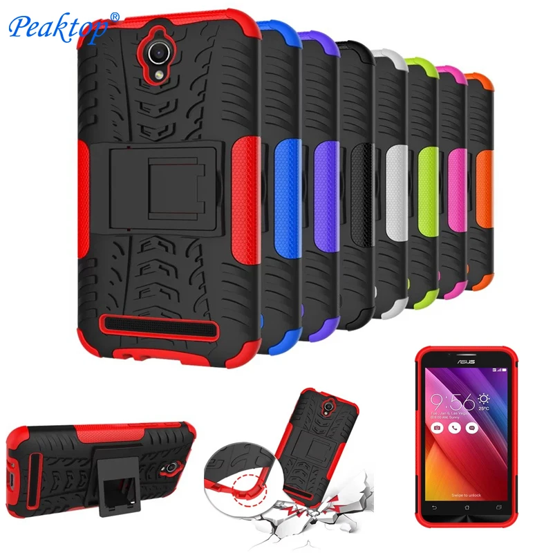 

Tpu+pc Heavy Duty armor Case ForAsus Zenfone GO ZC451TG ZC500TG ZB551KL case with stand Protective Skin Double Color Shock shell