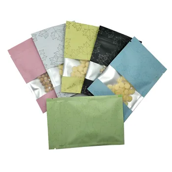

1500Pcs Maple Leaf Pattern Design Aluminum Foil Zip Lock Packing Bag Retail Mylar Food Zipper Pouch for Tea Nuts Snack Packaging