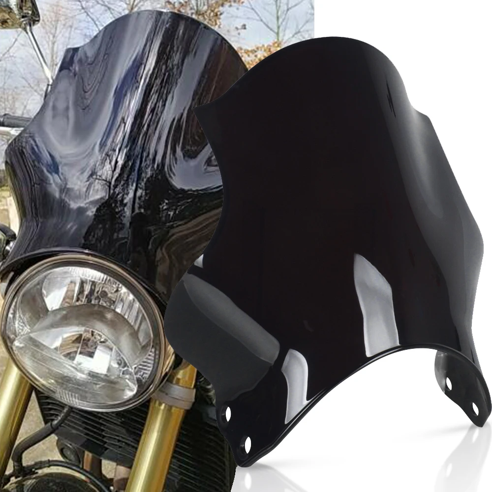 

New For Yamaha V-MAX VMAX 1200 Honda CB400 CB600 CB750 CB900 CB919 CB250 Hornet All Years Motorcycle Black Windshield WindScreen