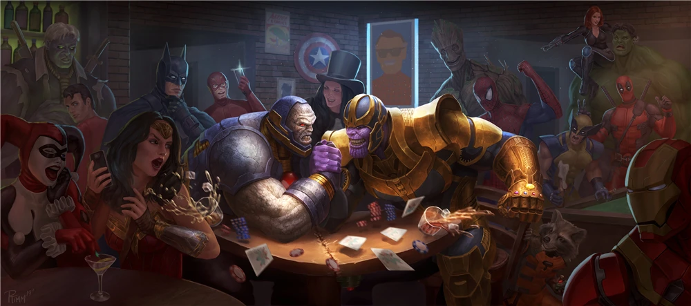 其他尺寸2 Attaboy Art print art Print Poster DC Marvel heros prints on canvas The Avengers Justice League X-men all Deadpool Thanos Iron man spider man Batman picture Home decor