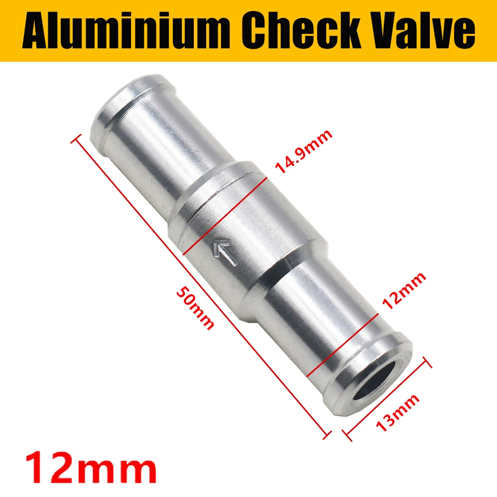 6/8/10/12mm Non Return Check One Way Valve Rollover Breather Fuel tool Aluminium