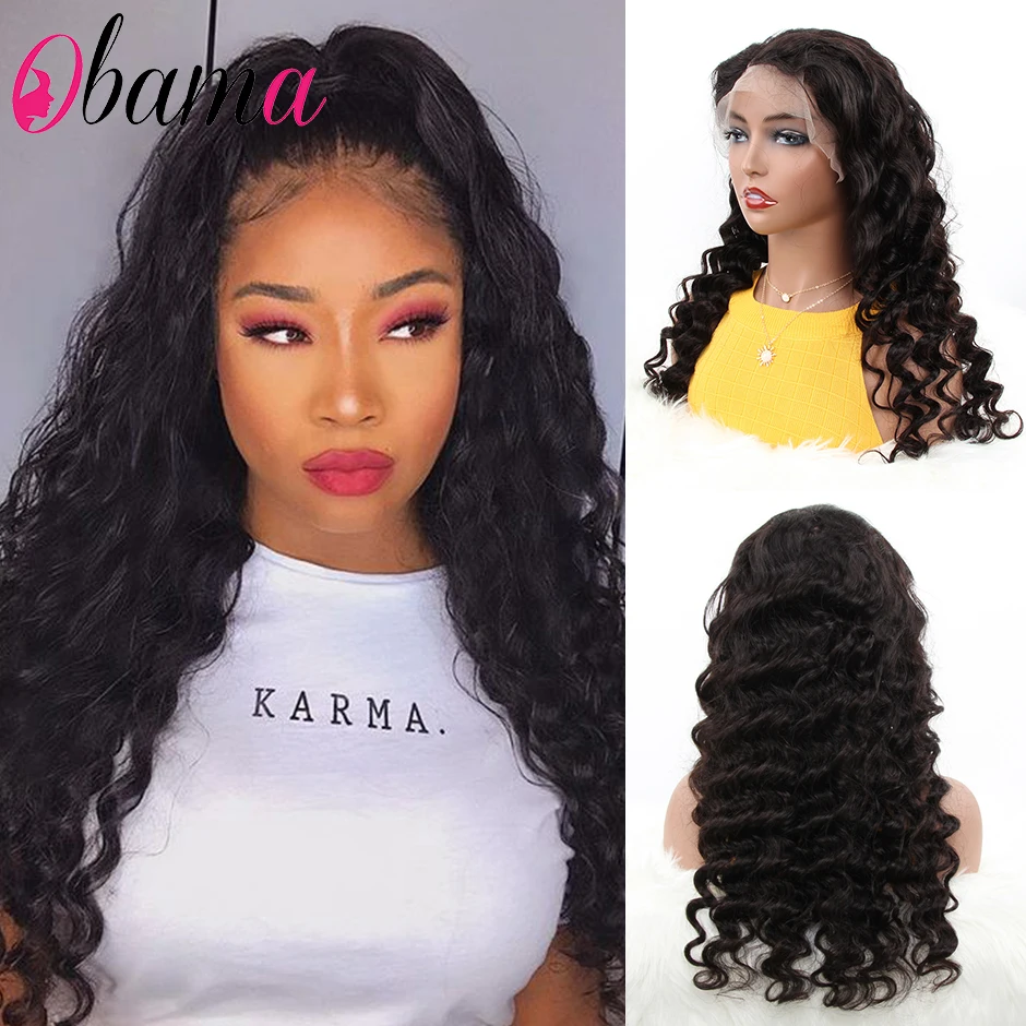

13x4 150%/180% Loose Deep Wig Lace Front Human Hair Wig Pre Plucked With Baby Hair Lace Frontal wig For Black Women OBAMA