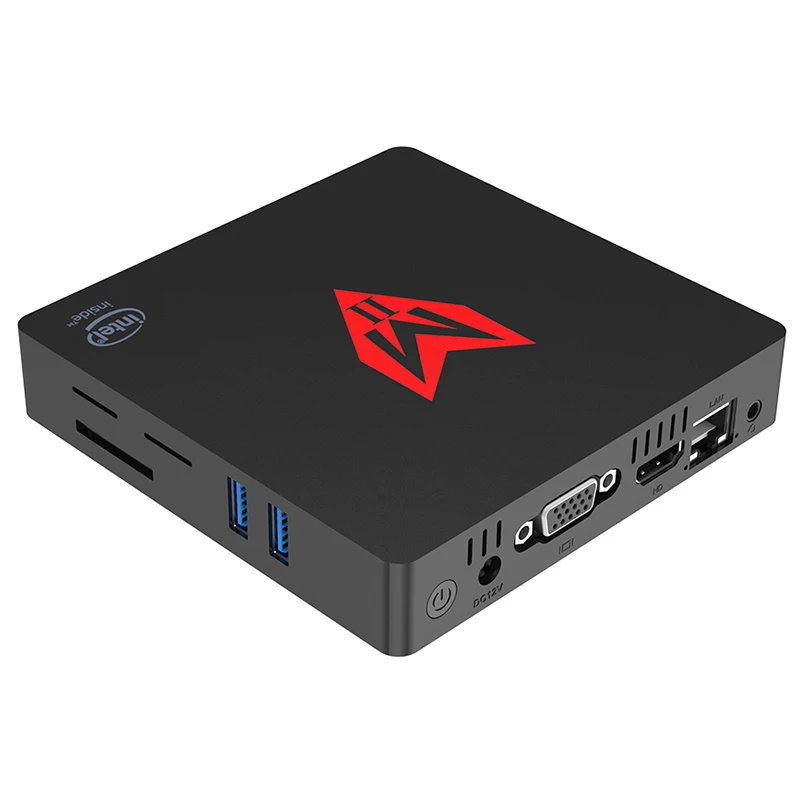 Мини-компьютер MII-V Apollo Lake J3355 с подсветкой 4 Гб LPDDR4 64 Гб Bluetooth 4,0 2,4 ГГц+ 5,8 ггц WiFi 1000 Мбит/с 4 x USB3.0 поддержка 4K