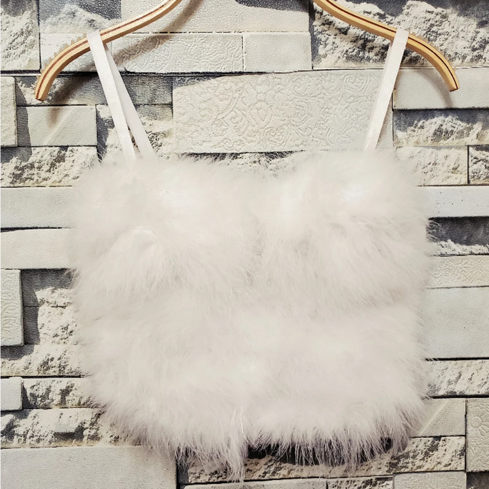 white She'sModa рождественский бюстье с перьями женский топ без косточек укороченный жилет размера плюс - Цвет: white