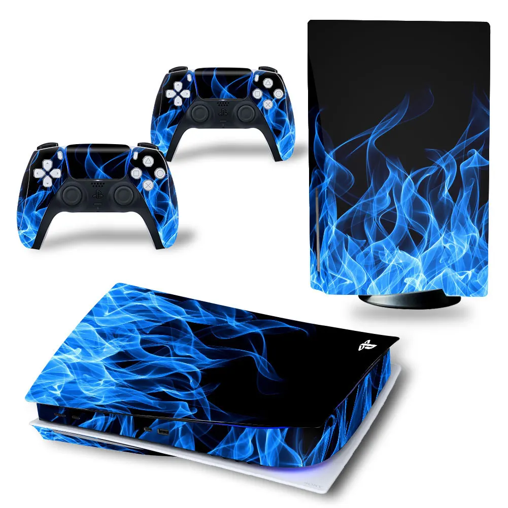 Bemyndigelse patrice kode Blue Color Skin Sticker For Ps5 Console Standard Disc Edition Decal Cover  For Playstation 5 Controller Ps5 Skin Sticker - Stickers - AliExpress