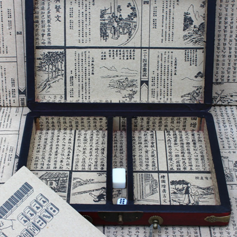 Jogo de mahjong portátil chinês antigo mini mahjong dice poker conjunto  jogando cartas 4 em 1 jogos festa em casa dormitório viagem artefato -  AliExpress