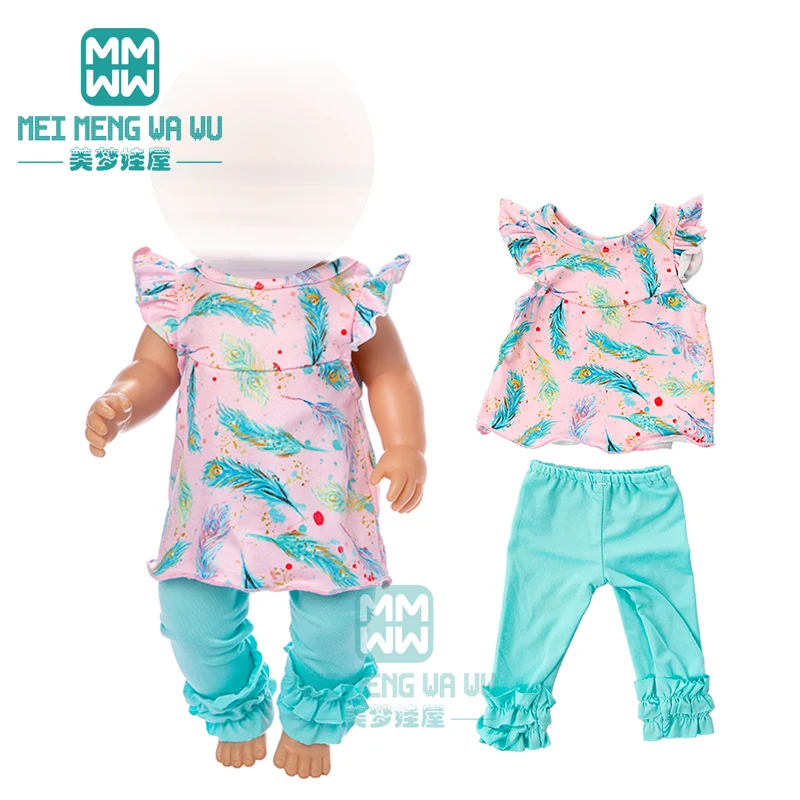 Детская Одежда для куклы, подходит 43 см, аксессуары для новорожденных, модная розовая спортивная одежда, повседневный костюм