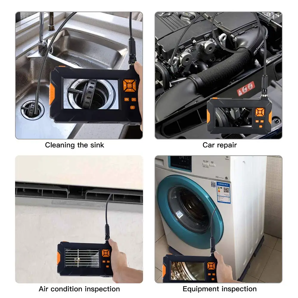 Industrial Endoscope Handheld Video Borescope HD 1080P Underwater Micro Pipe Inspection Scope Camera with 4.3inch Display Screen