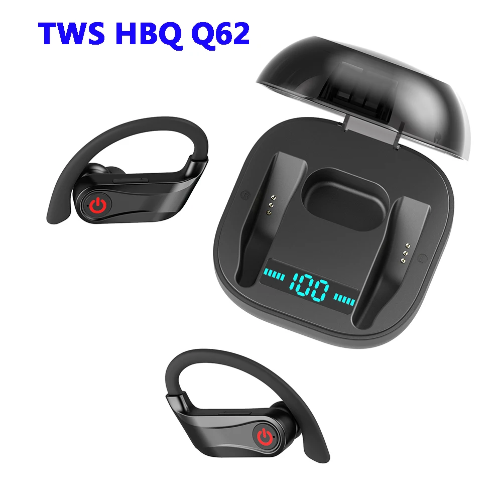 HBQ Q62 Power Pro Водонепроницаемый Bluetooth зарядное устройство дисплей TWS ушной крючок